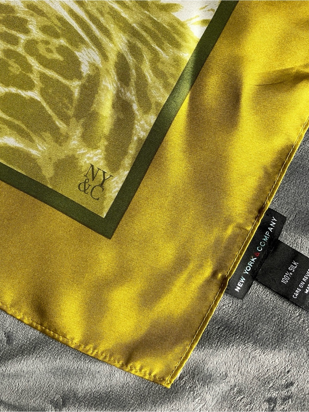 New York & Company Yellow Silk Scarf